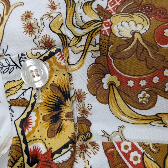 Signé Paris Women's French Designer Print Pants Capris Trousers Size 10 White - Picture 4 of 11